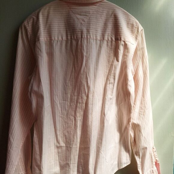 Tommy Hilfiger Striped Pink White Button Up Shirt Embroidered Logo Size 4 - Picture 2 of 6